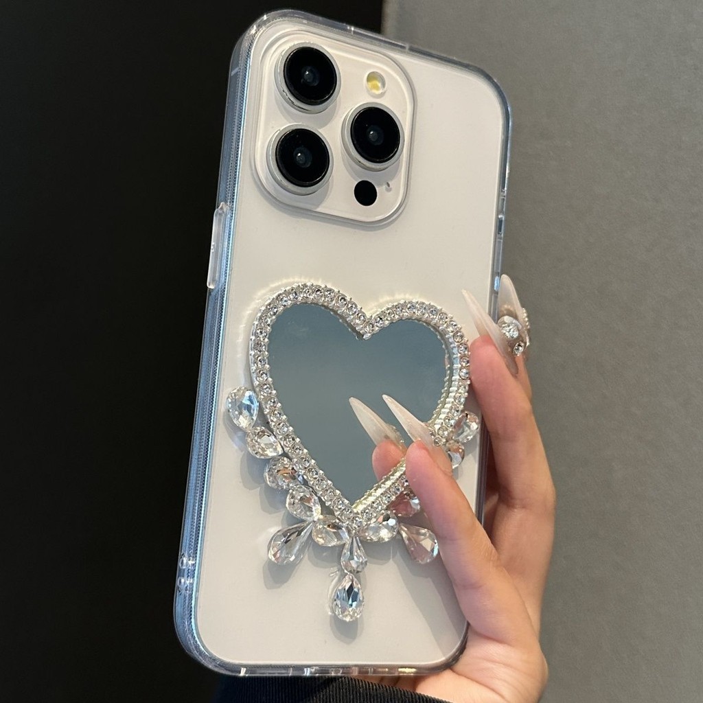 แฟชั่นเงาRhinestoneกระจกแต่งหน้าเคสโทรศัพท์สําหรับOppo Reno 15 Pro Max 16F 15F 14F 14 13 12 11 Pro 1