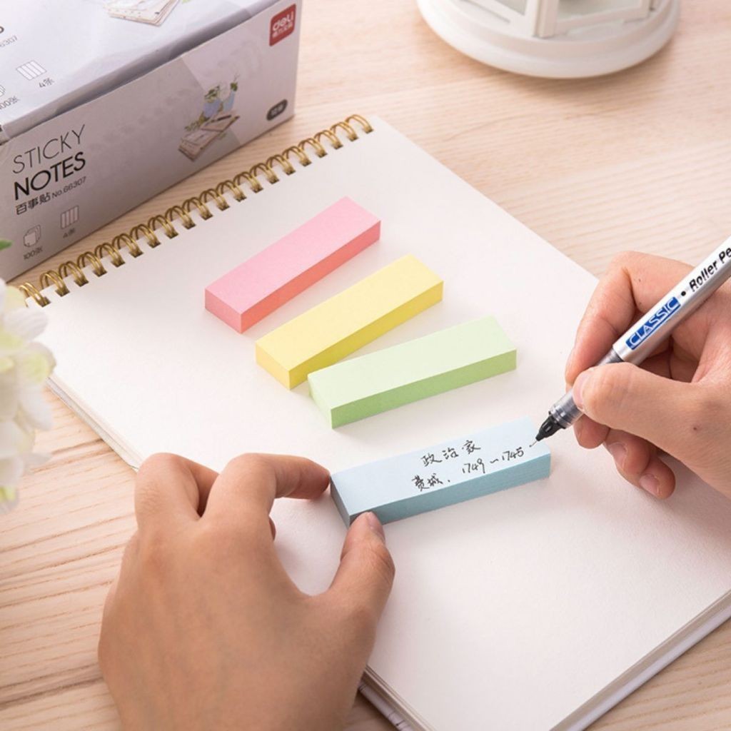 [Tokome23] Sticky Note Index 76x76MM 100 แผ่น / กระดาษโน้ตขนาดเล็กสําหรับโรงเรียนตามสัญเชิญ,งานเตือน