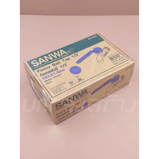 (ยกกล่อง 10 ชิ้น) SANWA ทองเหลืองแท้ ก๊อกบอลแฟนซี