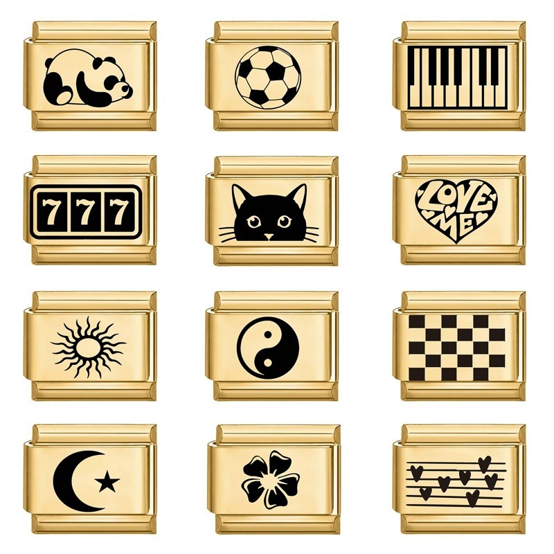 777 ผีเสื้อดอกไม้เสน่ห์พอดีอิตาลีเสน่ห์ลิงค์9มิลลิเมตรสร้อยข้อมือสแตนเลสทําเครื่องประดับทําเองแฟชั่น