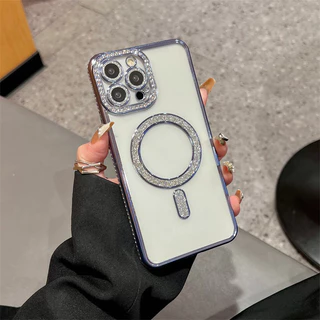 เคสโทรศัพท์มือถือ ปิดด้านหลัง กันกระแทก ประดับพลอยเทียม สําหรับ iPhone 17 Air 17Pro 17Promax 15 14 12 11 13 16 Pro Max