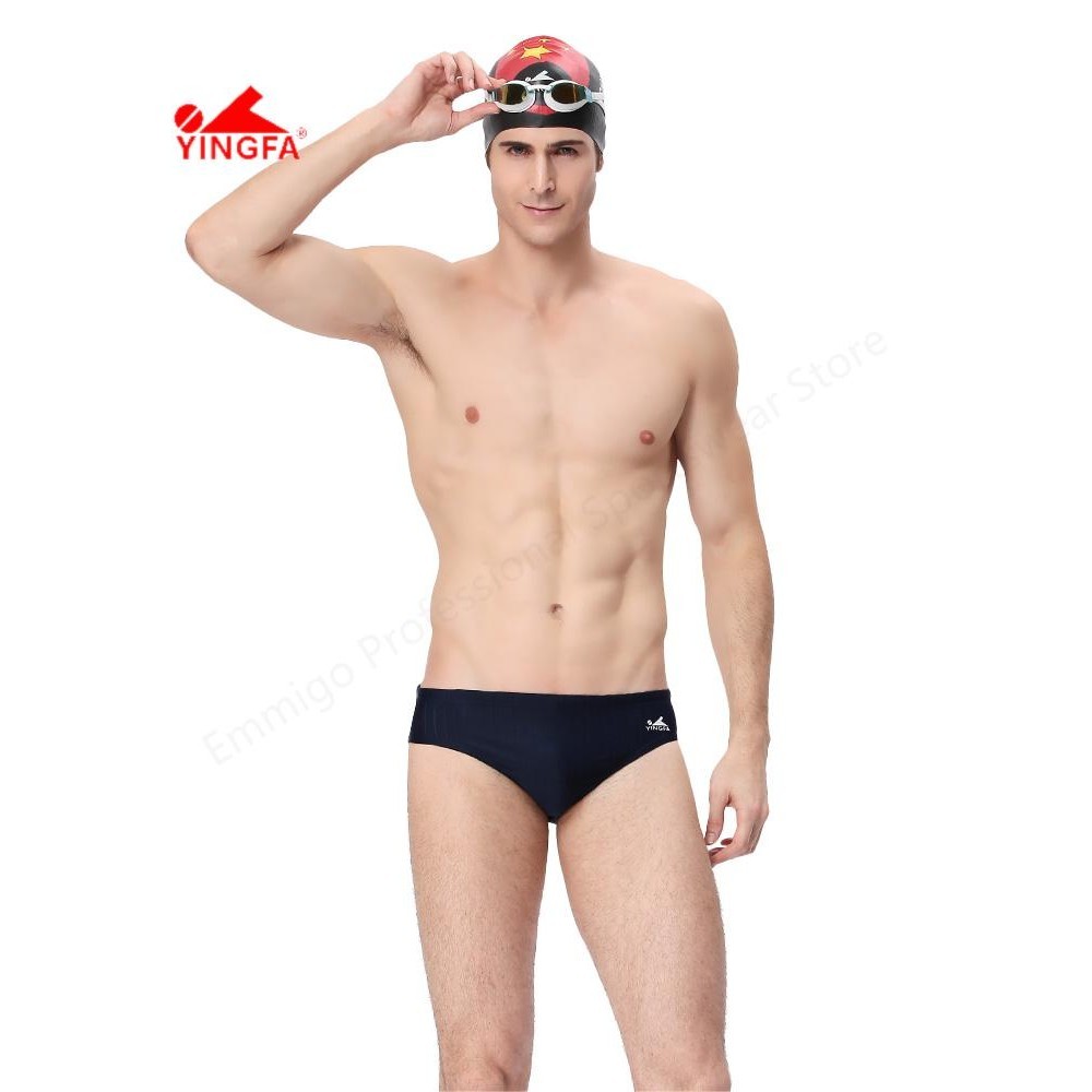 Yingfa ผู้ชาย Professional การแข่งขันกางเกงว่ายน้ําสีดํากางเกงว่ายน้ํา Quick Dry 3XL Plus ขนาด Boardshort สําหรับชายเดิม