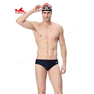 Yingfa ผู้ชาย Professional การแข่งขันกางเกงว่ายน้ําสีดํากางเ…