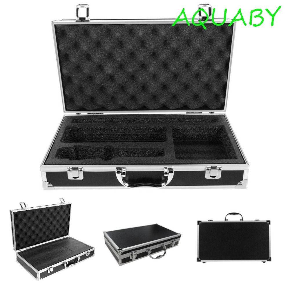 Aquaby กล่องเก็บคาราโอเกะ, ช่องใส่ฟองน้ําพร้อมที่จับไมโครโฟนกระเป๋าถือ, ปฏิบัติแบบพกพากันกระแทก Mic Organizer กล่องเครื่องมือกลางแจ้ง