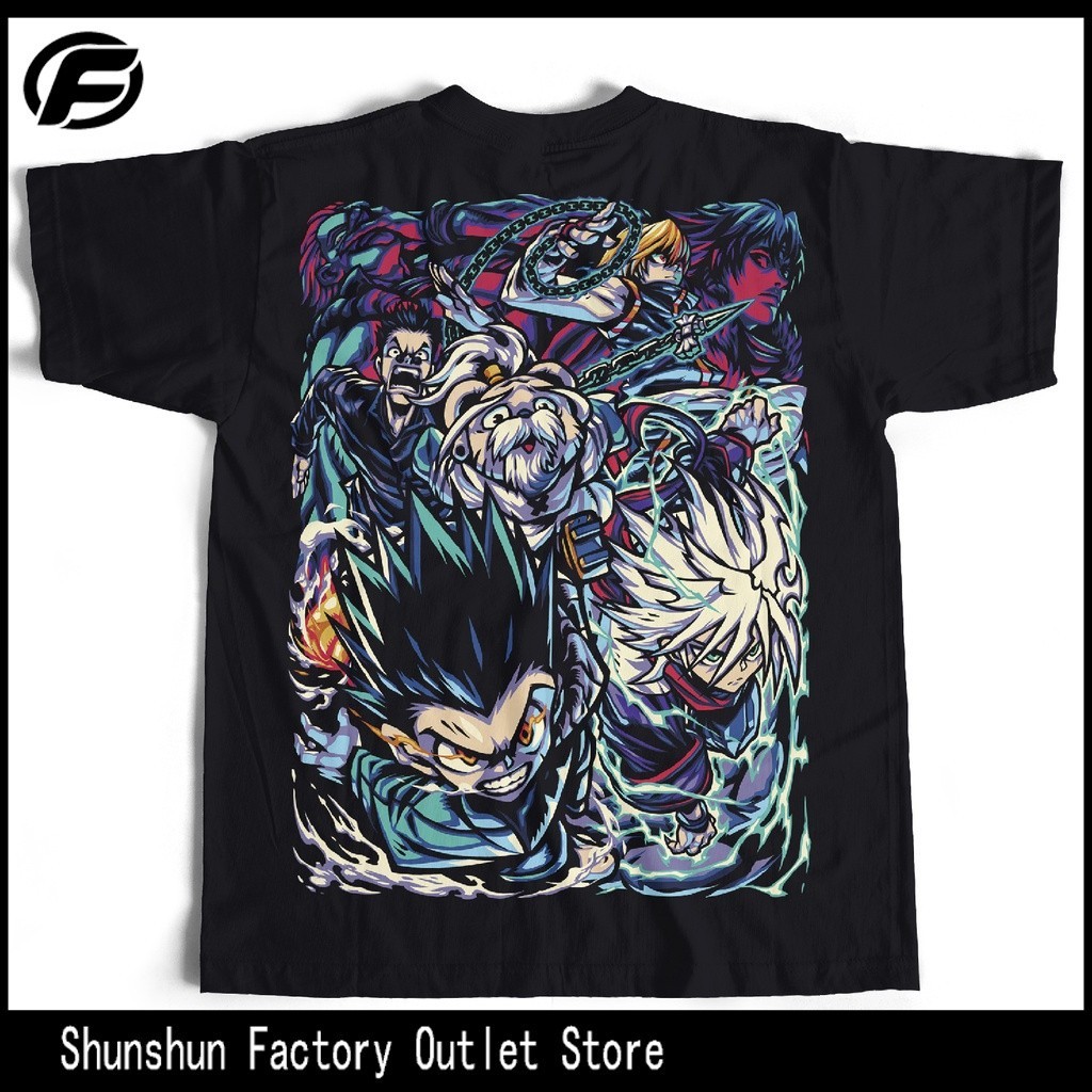 DOODLETOONS ANIME INSPIRED TEE HUNTER X HUNTER_02 เสื้อกีฬา ใส่สบายๆ หลวม คอกลม ชีฟอง วินเทจ