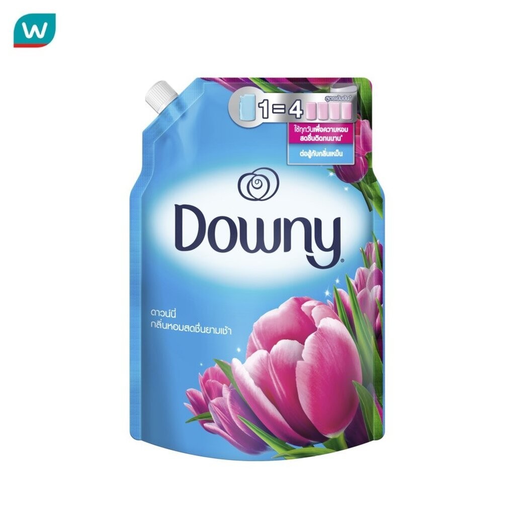 Downy ดาวน์นี่ ผลิตภัณฑ์ปรับผ้านุ่ม สูตรเข้มข้นพิเศษ กลิ่นหอมสดชื่นยามเช้า ถุงเติม 1.2 ลิตร