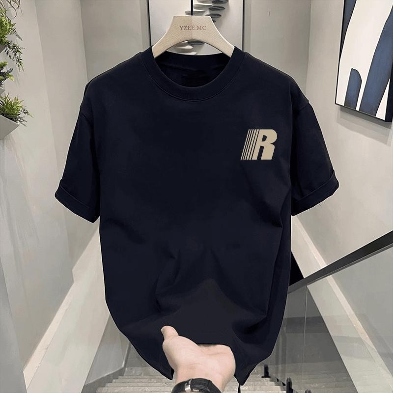 COD เสื้อยืดพิมพ์ลายตัวอักษร วัสดุผ้าฝ้ายแท้ สไตล์ลำลอง คอกลม ดีไซน์เฉพาะ ตัวอักษรสีใหม่