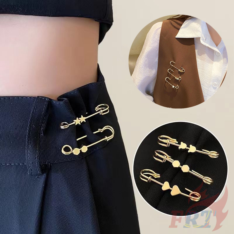 ✿ ดอกไม้ / หัวใจ / ดาว / หมี / โคลเวอร์ . เข็มกลัด อิน สีทอง ✿ 1 ชิ้นเอว Handy Tool Pin เข็มขัดหัวเข็มขัดเข็มกลัดป้องกันแสงสะท้อน