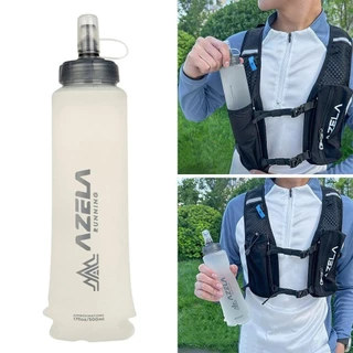 IRTJIFSSX 250/500ml ขวดน้ํากีฬา,น้ําหนักเบาวิ่งถุงน้ํานุ่ม, Creative พับแบบพกพา Camping Drinkware กาต้มน้ํากลางแจ้ง