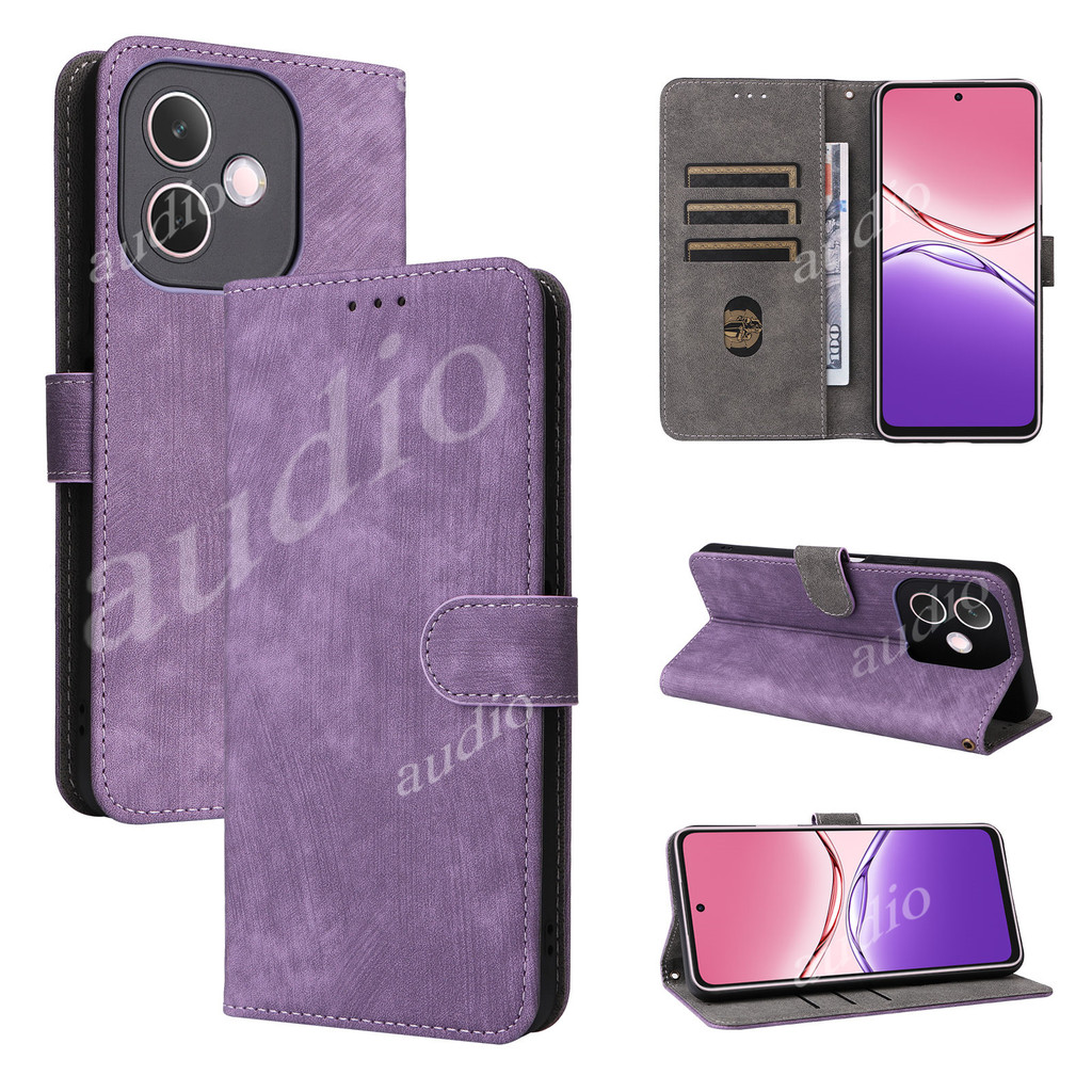 Oppo A5 Pro 5G 4G 2025 เคสโทรศัพท์หนังสําหรับOppo A5Pro OppoA5 Pro 5G 4G 2025 Desktop Bracketปลอกกัน