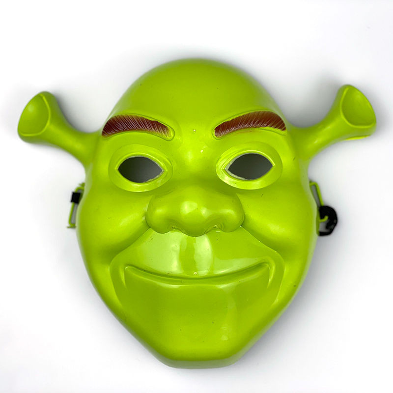 Shrek Mask เด็กผู้ใหญ่การ์ตูนอะนิเมะสีเขียวเต็มหน้าฮาโลวีนปาร์ตี้พรหม