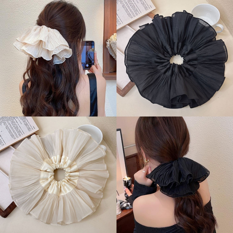 Big Scrunchie แฟชั่นเกาหลีสวยเรียบง่ายอเนกประสงค์ขนาดใหญ่ผม Tie ขนาดใหญ่ลําไส้ผม Band เครื่องประดับผม