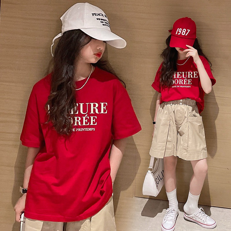 Tiger Kids T-shirt(พร้อมส่ง) เสื้อยืดแขนสั้นสำหรับเด็กผู้หญิง แฟชั่นฤดูร้อน 2025 สไตล์เกาหลี