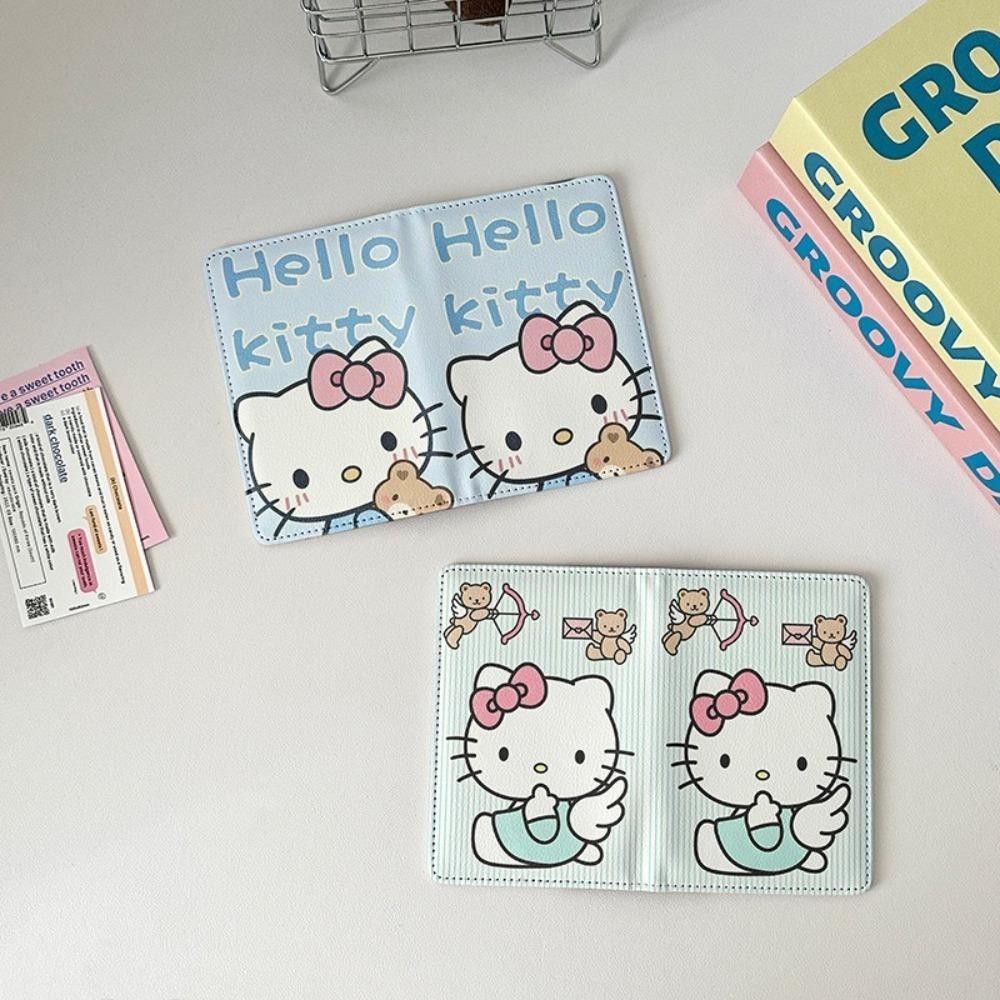 Uumir ปกหนังสือเดินทาง, Hello Kitty PU หนังหนังสือเดินทาง,น่ารัก Multi-function สี่เหลี่ยมผืนผ้ากันน้ําผู้ถือหนังสือเดินทางอุปกรณ์เสริมการเดินทาง