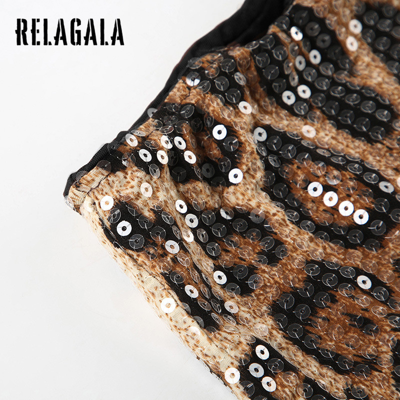 RELAGALA Womens 2025 ใหม่ Glitter เซ็กซี่เสือดาวแฟชั่นกางเกงขาสั้นเอวต่ํา — صورة 8