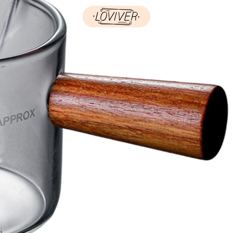 LOVIVER ความร้อน-resisting Espresso ถ้วยตวงไม้ Handle รูปที่ 3