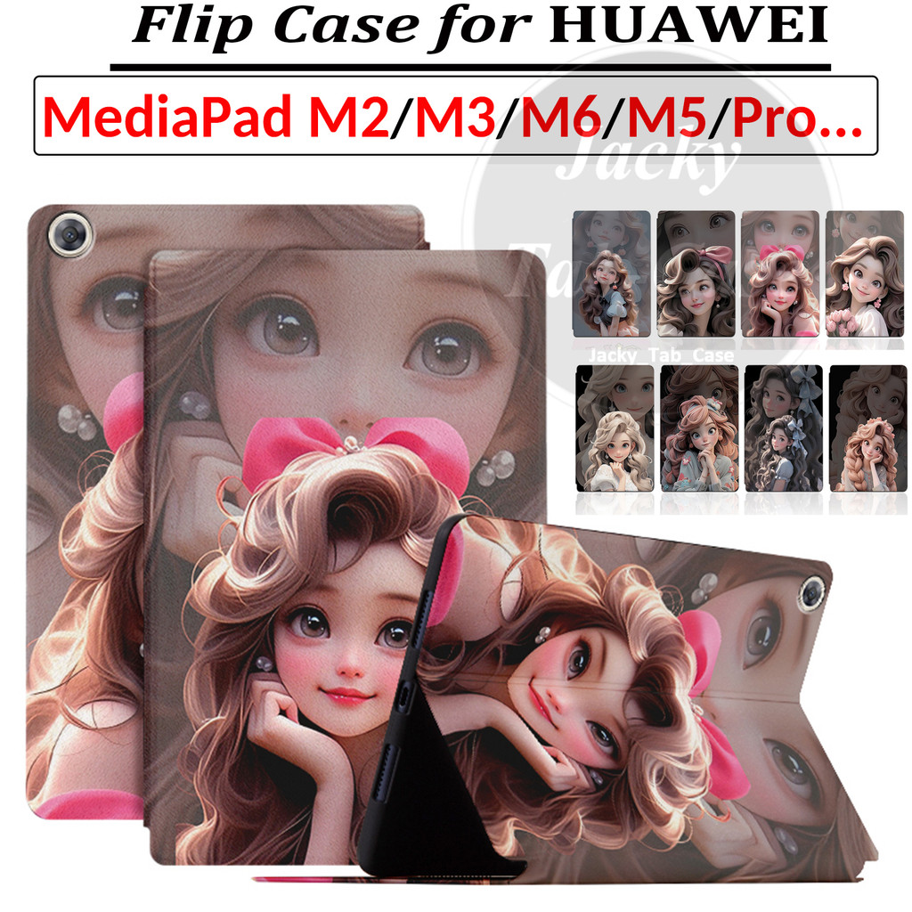 สําหรับ Huawei MediaPad M2 M3 M6 M5 10 Pro Lite 10.8 10.1 8.4 8.0 นิ้วแฟชั่นสาวเจ้าหญิงกรณีฝาครอบ M2