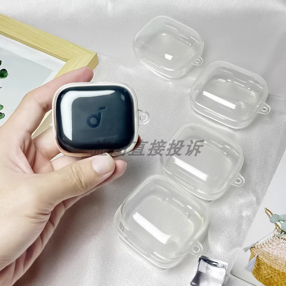Stock Readytransparent TPU เคสหูฟังสําหรับ Anker Soundcore R50i NC พร้อมพวงกุญแจ