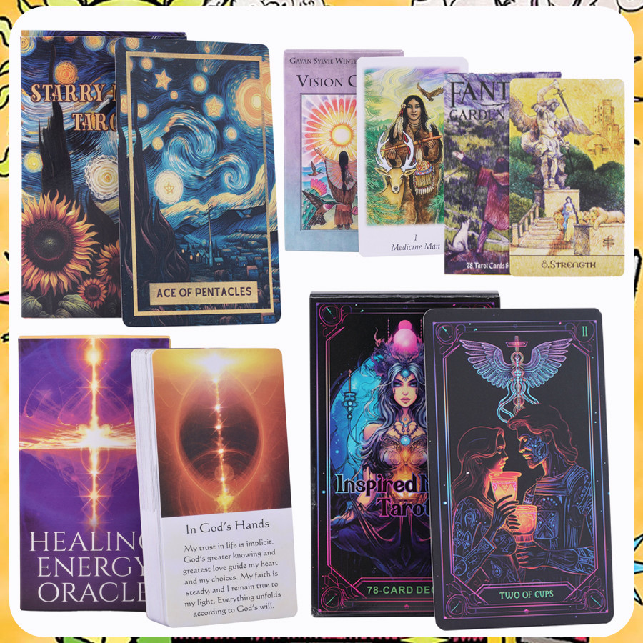 78-card Starry Night Tarot Psychological Oracle Deck Divination เกมกระดานและการ์ดเกม