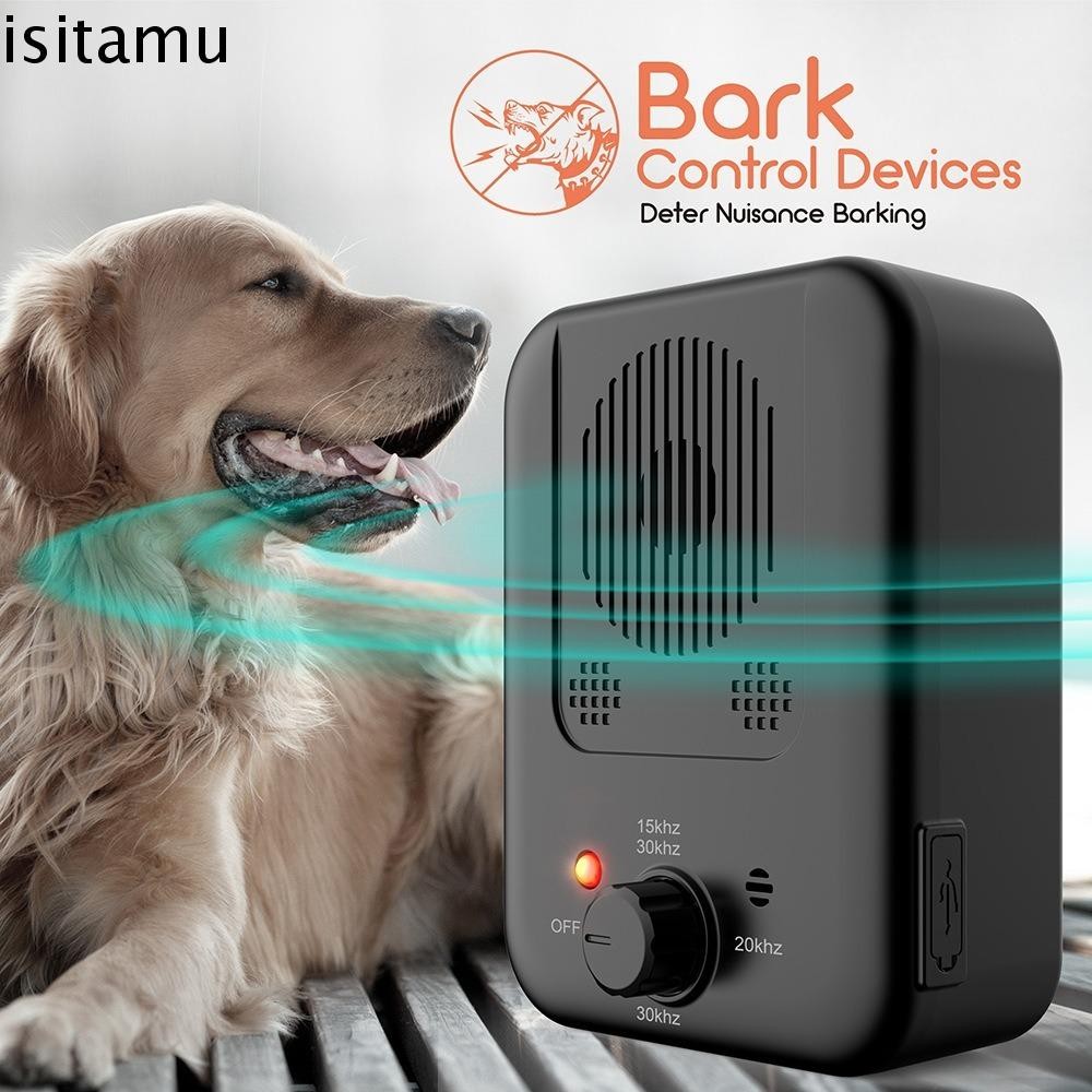 Isitaft K4 อุปกรณ์ป้องกันเห่าอัลตราโซนิก, 3 ระดับอัจฉริยะสัตว์เลี้ยงสุนัข Anti Barking Control, ชาร์จปรับความถี่กันน้ําสุนัข Repeller Trainer กลางแจ้งป้องกันเสียงรบกวน