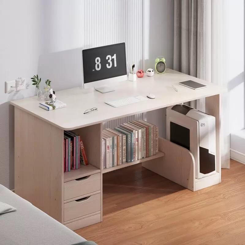 โต๊ะทำงาน 90CM โต๊ะคอม โต๊ะหนังสือ โต๊ะบอส โต๊ะทำจากไม้เนื้อแข็ง ลิ้นชักพร้อมตัวล็อค