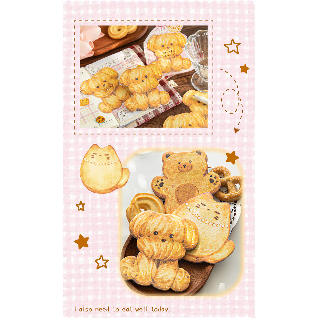 ไดลี่|30แผ่นลงในวัสดุภาพประกอบน่ารักบันทึกเหนียวรูปทรงพิเศษกัดคุกกี้นักเรียนบันทึกข้อความnครั้งโพสต์คู่มือภูมิทัศน์ทําเองตกแต่งบันทึกคู่มือ