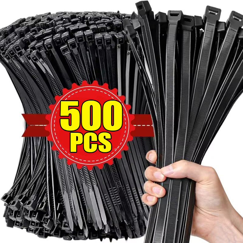 สายรัดไนลอนแบบล็อคตัวเอง 500 ชิ้น, 3x100 มม./3x150 มม. สายรัดสําหรับงานหนักสําหรับบ้าน/สํานักงาน/กลางแจ้ง, ทนฝนและแดดและกันสนิม