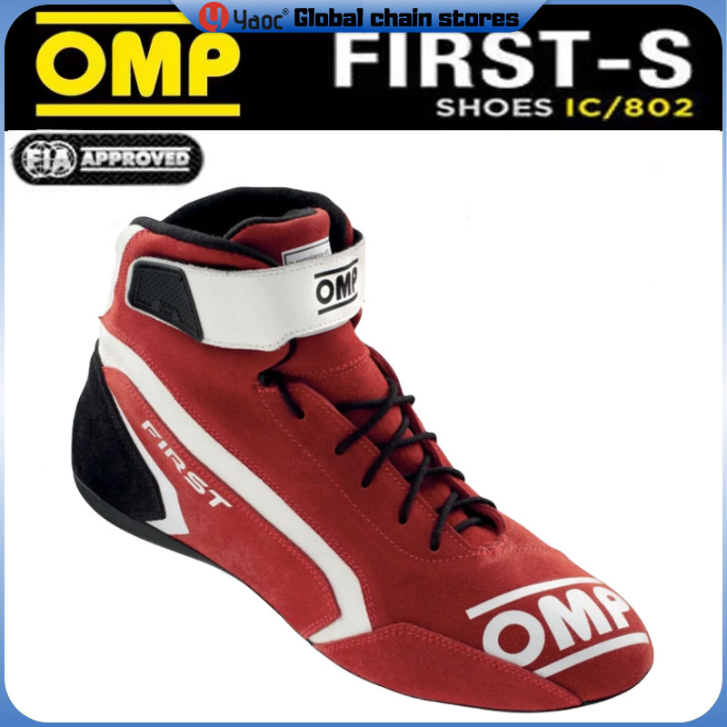 OMP FIRST Suede Racing Shoes Leather Fireproof Car Shoes  Driving shoes Casual Sneakers Carding Shoe