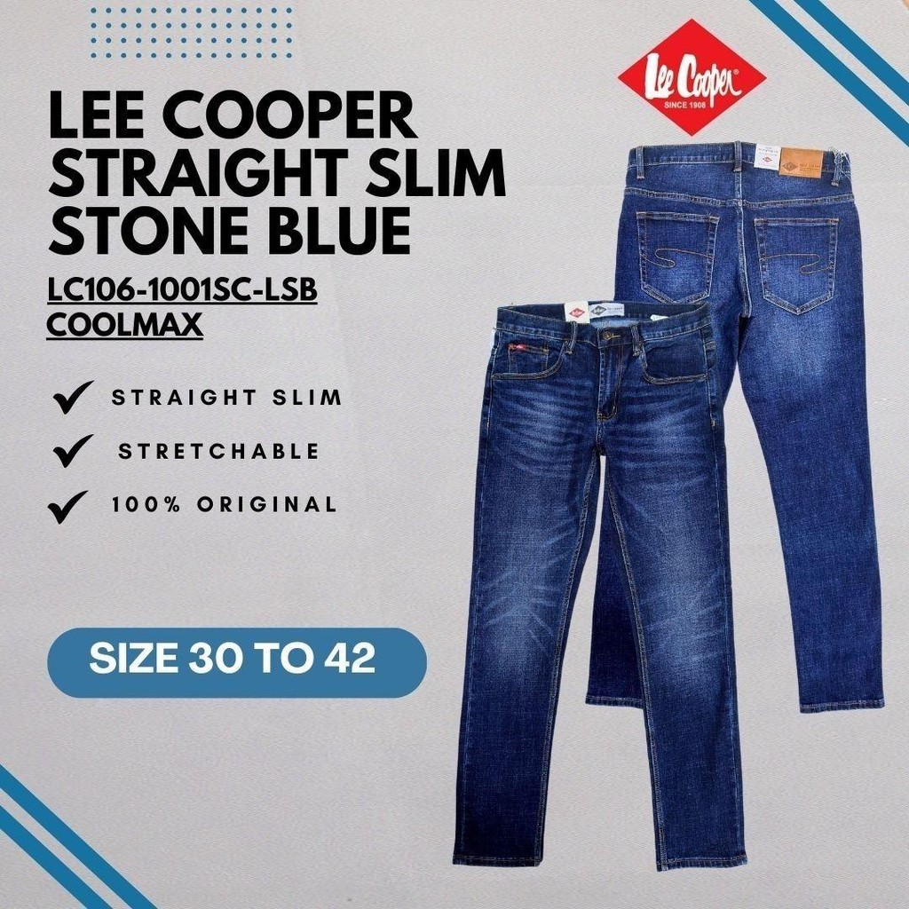 Lee Cooper Med Rise Straight Slim Stretchable Jeans Coolmax LC106-1001SC-LSB (Stone Blue)