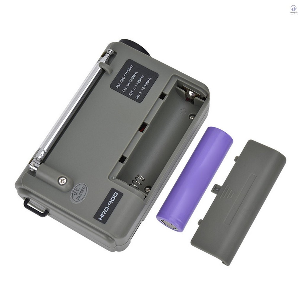 Hanrongda วิทยุฉุกเฉินกลางแจ้งแบบพกพา AM FM SW วิทยุพลังงานแสงอาทิตย์ Hand Crank พร้อมไฟฉาย LED 2000mAh แบตเตอรี่ SOS Alarm