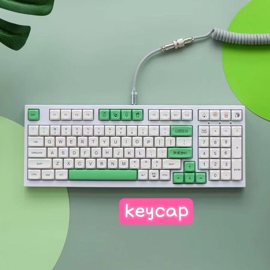 17 ชิ้น XDA Keycap Sublimation PBT Keycap Avocado สําหรับคีย์บอร์ดน่ารัก Keycap