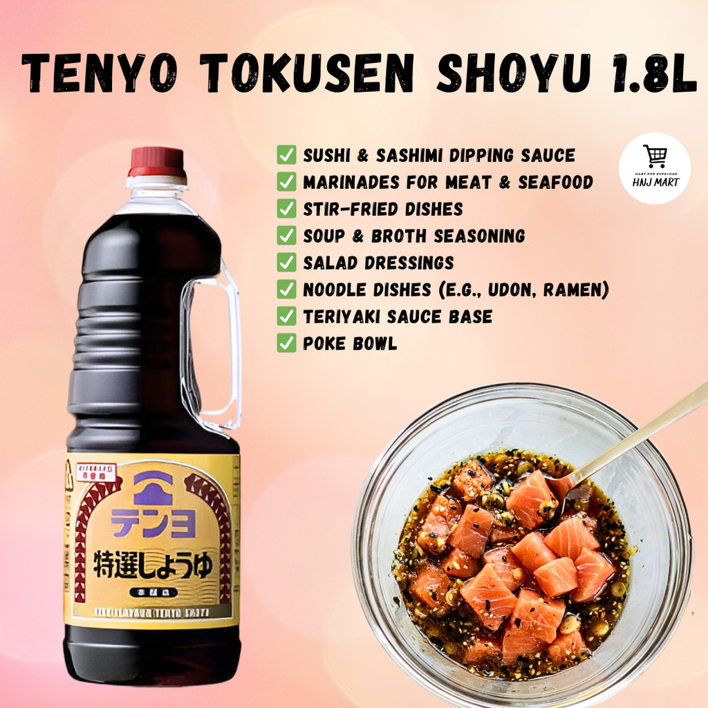 TOYO TOKUSEN SHOYU 1.8L ซอสถั่วเหลืองญี่ปุ่นสําหรับ SUSHI, RAMEN, TERIYAKI, และคัสตาร์ดญี่ปุ่น