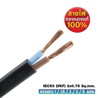 สายไฟพร้อมปลั๊ก สายปลั๊กกลม มอก.ไม่มีกราวด์ 2x0.75 sqmm. TIS - C7