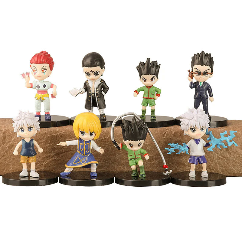 8Pcs Hunter x Hunter GON FREECSS Anime Figure Killua Zoldyck Action Figure Kurapika Figurine  Collec