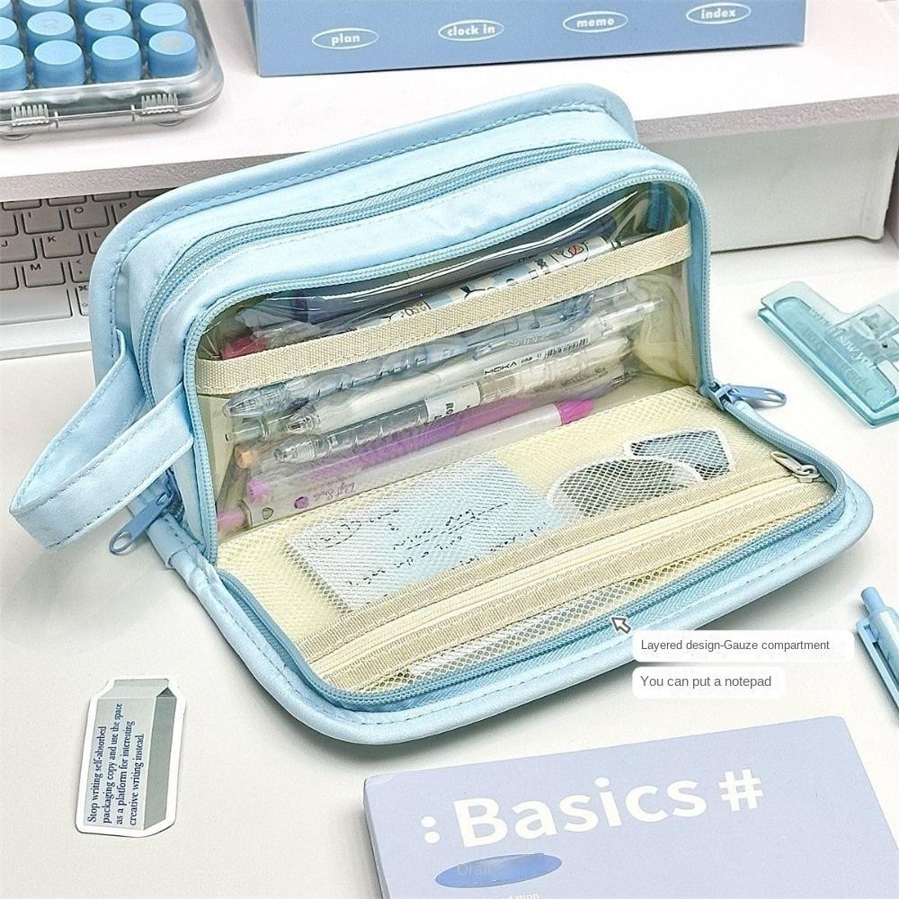 กล่องใส่ปากกา ลิซมอน กระเป๋าดินสอมัลติฟังก์ชั่นมูลค่าสูงกระเป๋าใส่เครื่องเขียนผ้าความจุขนาดใหญ่ - รูปที่ 6