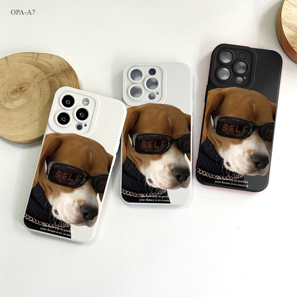 OPPO A7 A5S A12 A9 A31 A3S A53 A15 A15S A16 A93 A76 A36 A96 A57 A77S Reno 8Z 7Z 5G 2020 2022 เคสออปโป้ สุนัขแก้ว เคส