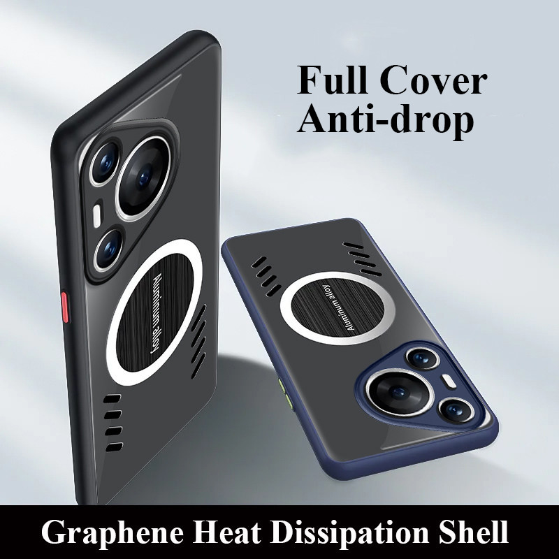 สําหรับ Huawei Pura 70 P70 Pro Plus Ultra Graphene การกระจายความร้อน Matte PC กรณี Breathable พัดลมร