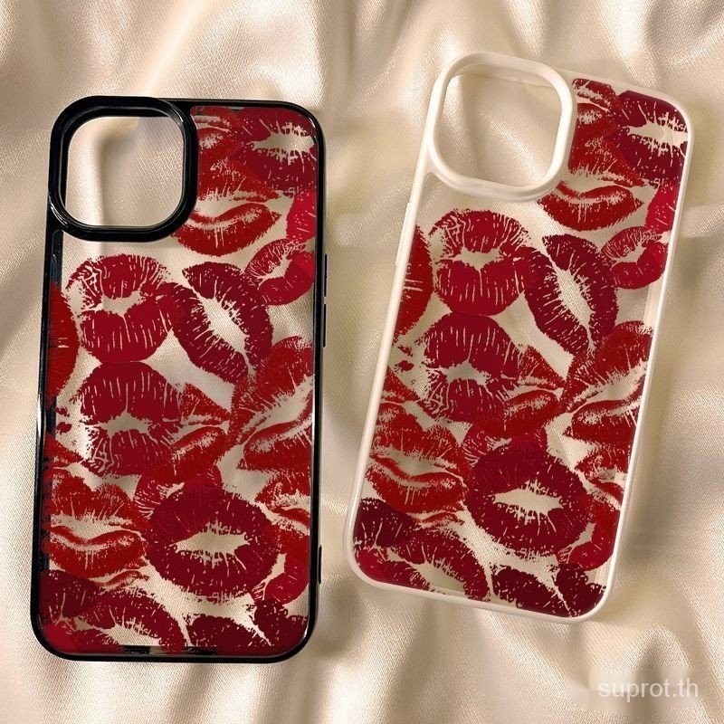 เคสโทรศัพท์มือถือแบบใส กันกระแทก พิมพ์ลายริมฝีปาก สําหรับ iPhone 15 14 Pro Max 13 Pro 8 Plus XR XS Max 7 Plus 12 11promax 13promax 15pro 15promax