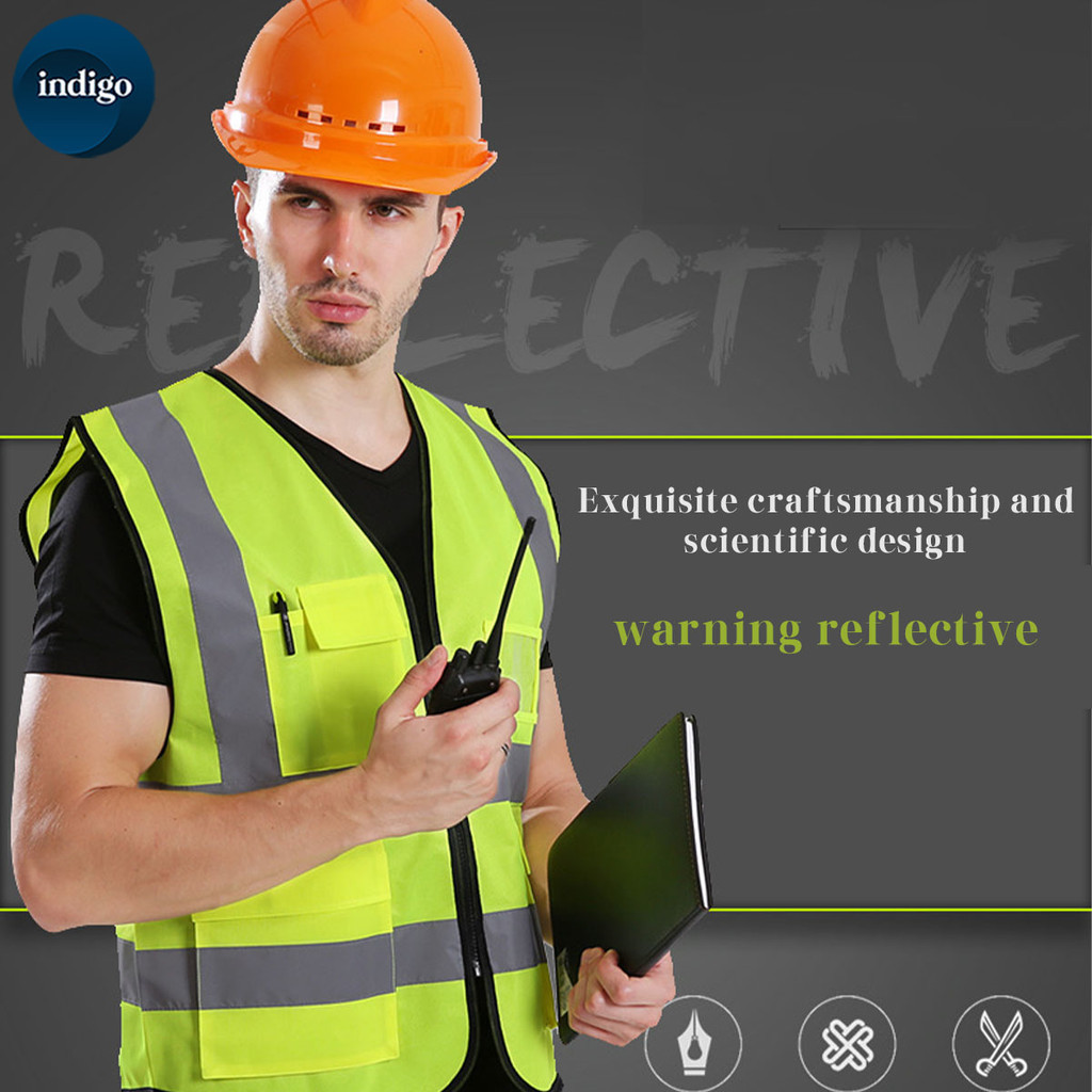 เสื้อกั๊กเซฟตี้ เสื้อกั๊กสะท้อนแสง Reflective Vest เพื่อความปลอดภัย น้ำหนักเบา สวมใส่สบาย มัลติฟังก์ชั่น