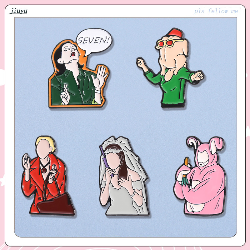 แฟชั่น Monica Seven Badges เข็มกลัด Pin The Friends TV Show เข็มกลัดโลหะ Lapel Pin เครื่องประดับของข