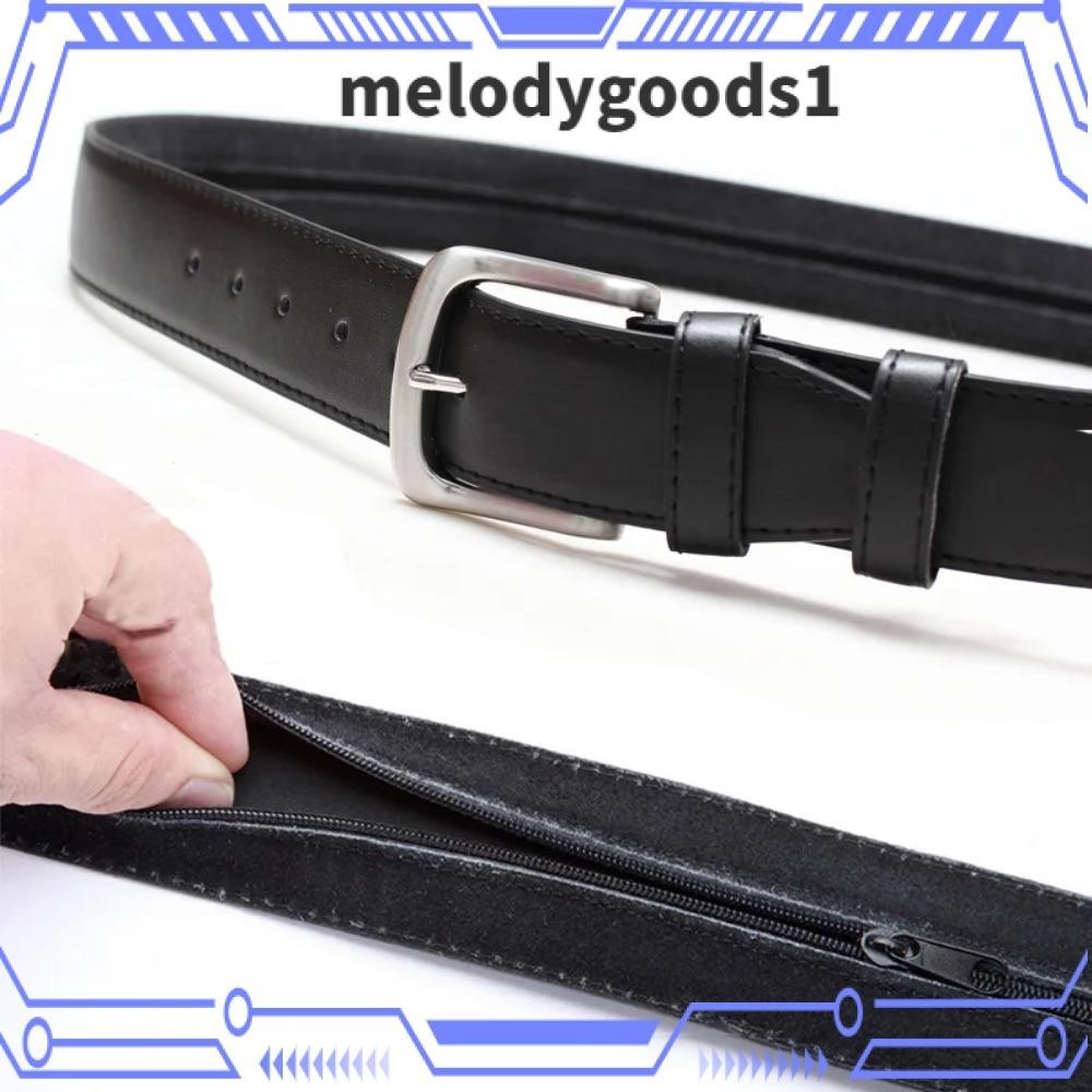 Melodygoods1 เข็มขัดซ่อนเงินสด ซิป หนัง PU กระเป๋าคาดเอว ความปลอดภัย ป้องกันการโจรกรรม ซ่อนเงิน หัวเข็มขัด สายรัด เข็มขัดเดินทาง