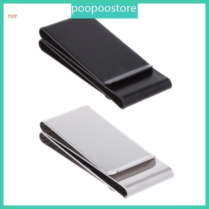 Poop คลิปสเตนเลส แบบสองด้าน สําหรับหนีบเงิน บัตรเครดิต กระเป๋าสตางค์