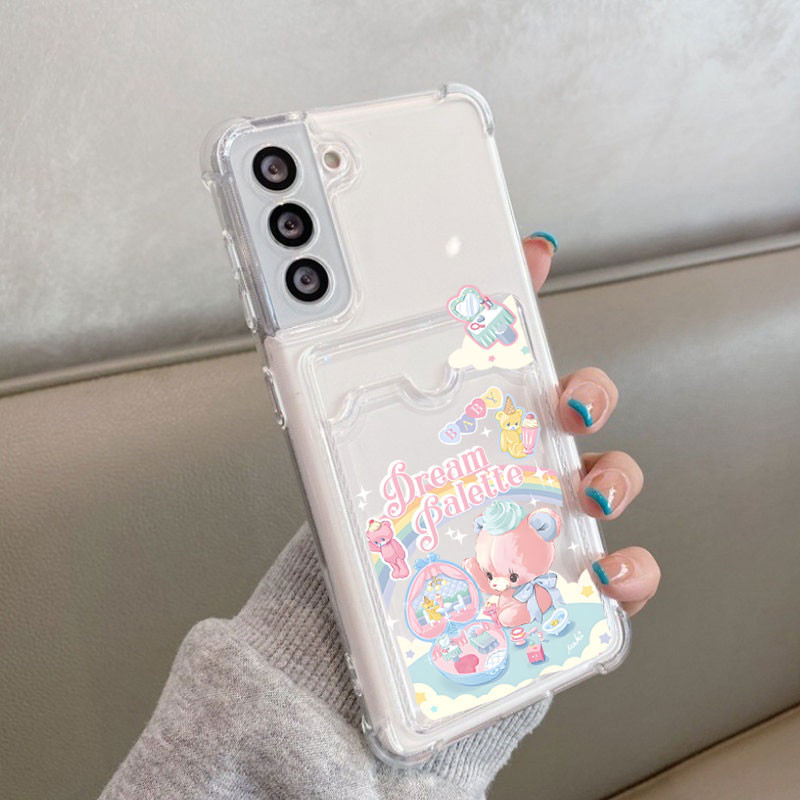 เคสใสใส่บัตรได้ ใส่รูป SAMSUNG A55 5G A15 A05 A05S A14 A24 A34 A54 A04S A23 A13 A12 A53 S23 ultra เคส ลายการ์ตูน น่ารัก