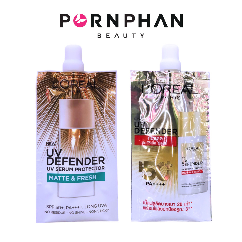 (1 ซอง) ลอรีอัล เซรั่มกันแดด แบบซอง ยูวี ดีเฟนเดอร์ เอสพีเอฟ50+ พีเอ++++ L'OREAL PARIS UV Defender S