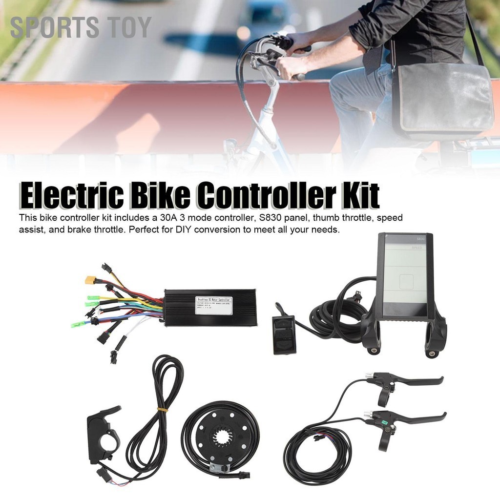 Sports Toy ไฟฟ้าจักรยานชุด 30A 3 โหมดController S830 แผงSpeed ​​Assist Sensor Thumbคันเร่งเบรคสำหรับสกู๊ตเตอร์ไฟฟ้า