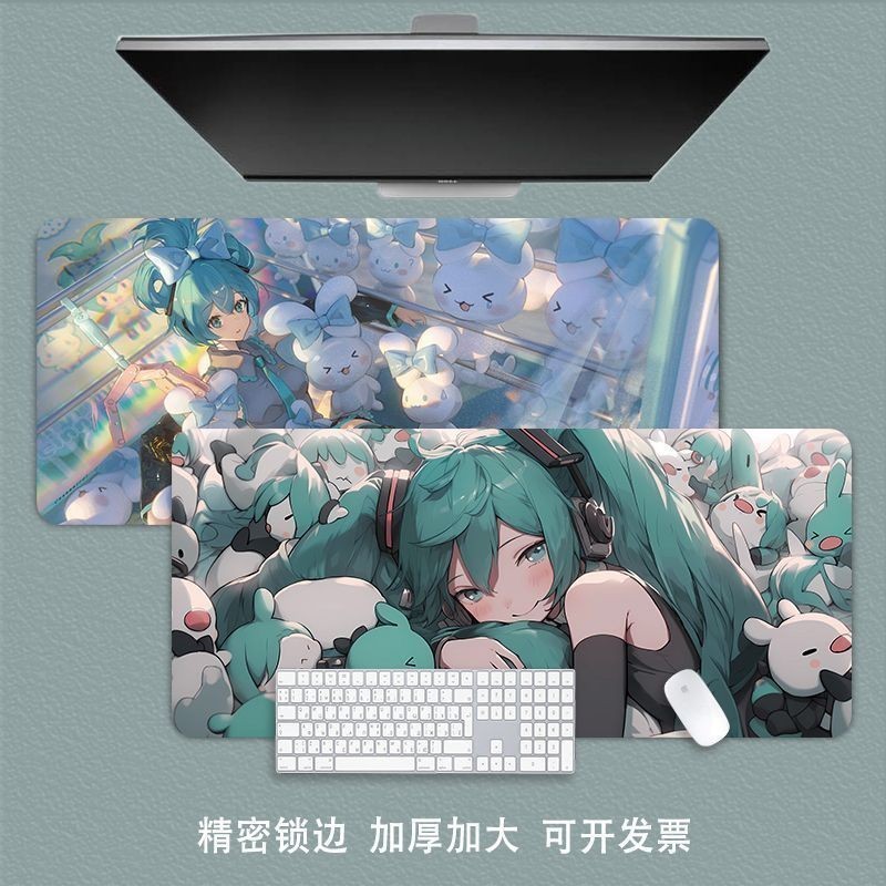 [70 * 30 ซม.] Hatsune Miku แผ่นรองเมาส์ ขนาดใหญ่ โต๊ะเรียน สํานักงาน สองมิติ คอมพิวเตอร์ แผ่นรองคีย์