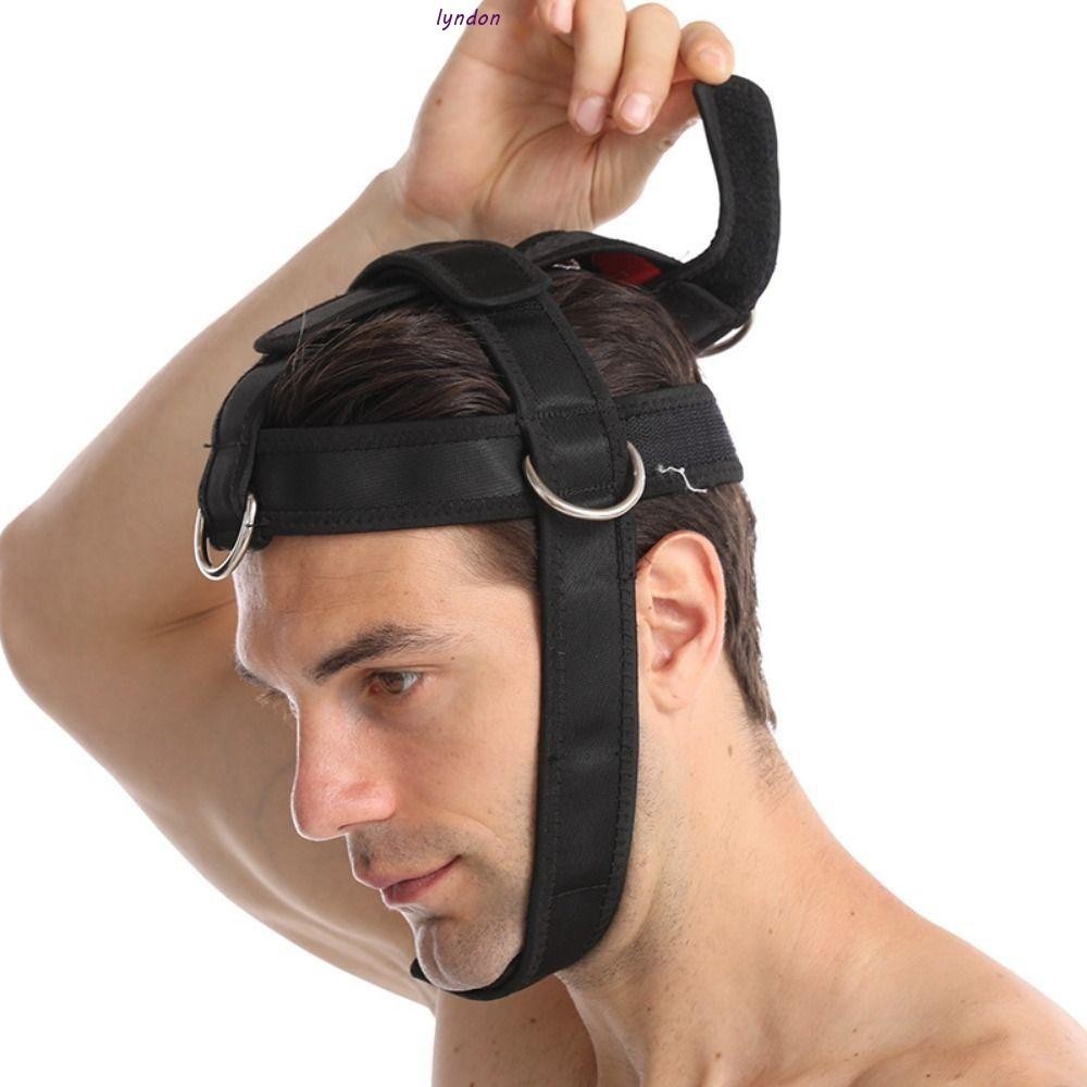Lyndon Head Training Harness, ปรับมัลติฟังก ์ ชั ่ นหัวและคอเทรนเนอร ์ Band, ยกน ้ ําหนักการฝึกอบรมสีดําแบบพกพาทนทานคอ Strength Training Strap Gym