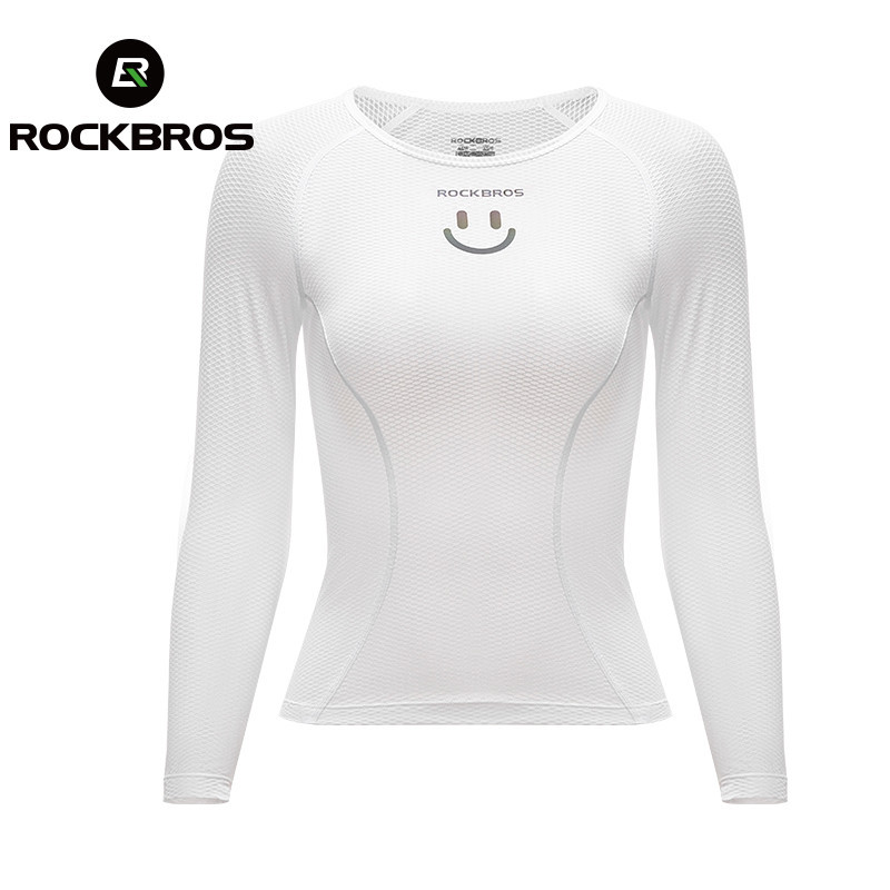 Rockbros ผู ้ หญิงขี ่ จักรยาน Jersey ฤดูร ้ อน Breathable Anti-เหงื ่ อขี ่ จักรยานฐานชั ้ นแขนยาววิ ่ งออกกําลังกายกีฬาเสื ้ อด ้ านบนแน ่ น — صورة 8