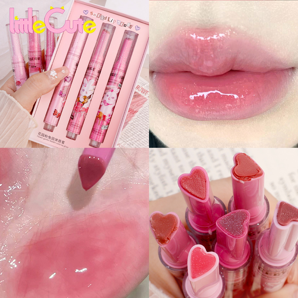 6 สีกระจกแสงน ้ ํา Love Heart Shape ลิปสติกปากกา - กันน ้ ําติดทนนาน Non-stick Cup Lip Tint - Glitter Clear Moisturizing Solid Lip Gloss - ผู ้ หญิง Lip แต ่ งหน ้ าเครื ่ องสําอาง