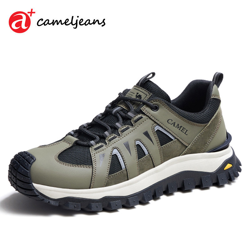 Cameljeans รองเท้าเดินป่ากลางแจ้งสำหรับผู้ชายรองเท้าผ้าใบระบายอากาศได้ลื่น